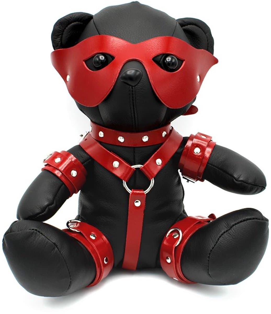 Kiotos Leather - EDDY de BDSM Teddybeer - Red Spankee - Leder — afbeelding 1