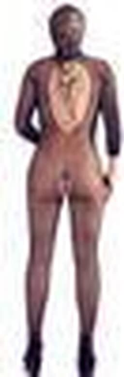 Mandy Mystery Lingerie – Transparante Catsuit in Visnet Uitvoering met Hoofdmasker Zeer Uitdagend – One Size - Zwart — thumbnail 4