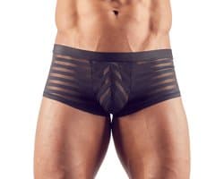Zwarte semi-transparante herenshort M