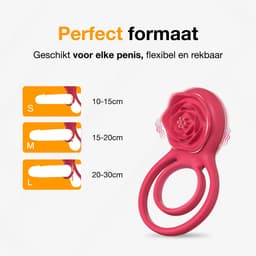 Vibrerende Cockring Silliconen - Met Roos Clitoris stimulator - Penisringen voor mannen - Sex toys voor koppels - Jespro — thumbnail 5