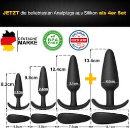 Lzwintrading - Buttplug Set - 4 Delige Siliconen Buttplugs Set voor Mannen en Vrouwen - Sex Toys voor Koppels - Anale Speeltjes - Anaal Dildo - Anale Plug - Ø2,1cm Ø2.4cm Ø3.1cm Ø4.0cm — thumbnail 5