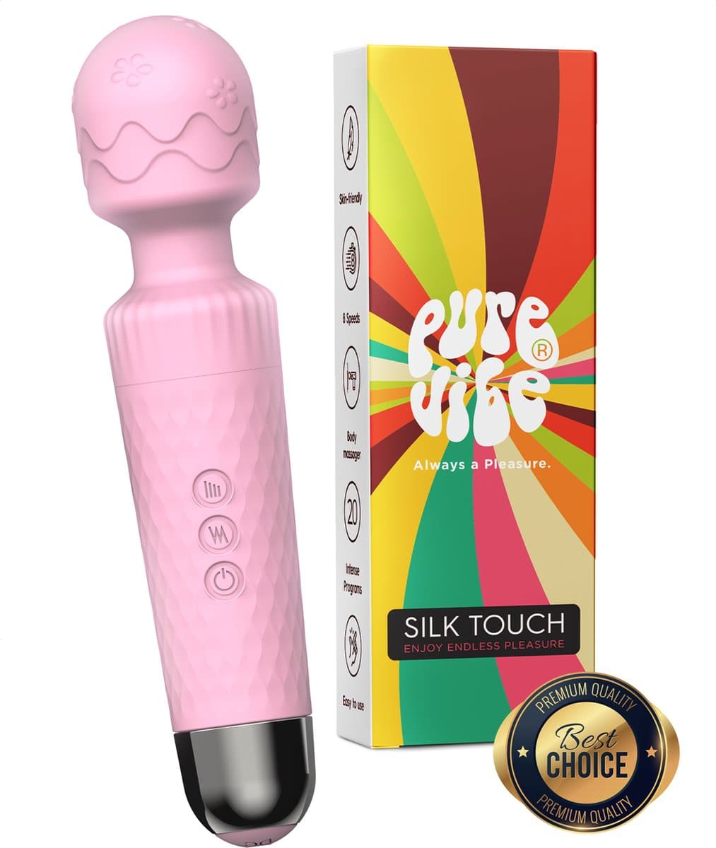 PureVibe® Silk Touch Clitoris Stimulator en Vibrator - Verbeterde Stimulator - Magic Wand Massager - Stil & Discreet - Vibrators voor Vrouwen - Seksspeeltjes - Sex Toys voor vrouwen en koppels - Roze — afbeelding 1