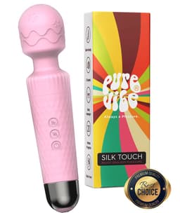 PureVibe® Silk Touch Clitoris Stimulator en Vibrator - Verbeterde Stimulator - Magic Wand Massager - Stil & Discreet - Vibrators voor Vrouwen - Seksspeeltjes - Sex Toys voor vrouwen en koppels - Roze — thumbnail 1