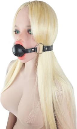 BNDGx® - Gag Ball Zwart - Seks speeltje - Gagbal rond bal mond strap masker bdsm fetish — thumbnail 2