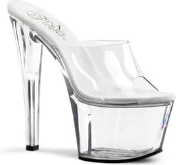 Pleaser - SKY-301 Muiltjes - Paaldans schoenen - 36 Shoes - Transparant/Zilverkleurig — thumbnail 1