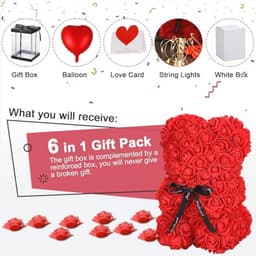 Schattige rozenbeer cadeau voor haar, Valentijnsdag, schattige decoratie voor meisjes, vriendinnen en vrouwen — thumbnail 5
