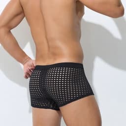 Sexy Transparante Mesh Boxershort voor Heren – Zwart herenondergoed – Doorschijnende Boxer - Maat L — thumbnail 5