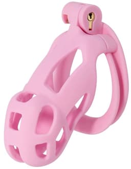 Hidden Desire - Kuisheidskooi - Penis Cage - P-Cage - Kunststof Kuisheidskooi - Chastity - Penis Kooi Roze - Kuisheidkooi met 4 Ringmaten - Penis Prison Cock Cage - Verkrijgbaar in 4 Lengtes - Male Chastity Cages - Maat M - 10 cm - Roze — thumbnail 1