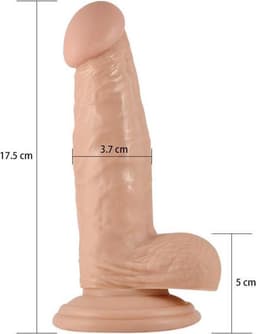 real extreme dildo 18 cm - zuignap - beige — thumbnail 4