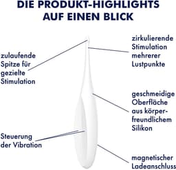 Satisfyer, oplegvibrator, tip vibrator, 'Twirling Fun', 17,5 cm, waterdicht, oplaadbaar, lichaamsvriendelijke siliconen — thumbnail 5