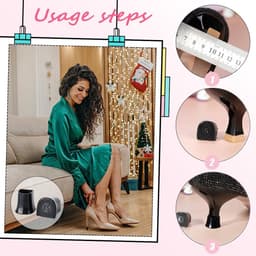 Dailygoods- Hakbeschermers 10 Paar - Hakkappen - Antislip - Silicone - Transparant/Zwart - Verschillende Maten - Hielkappen — thumbnail 2