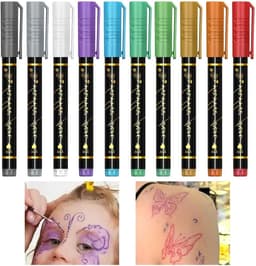 Huidverf Markers - Gezichtsverf Pennen - Artistieke Expressie - 10 Levendige Kleuren - 10 Stuks - Multicolor — thumbnail 1