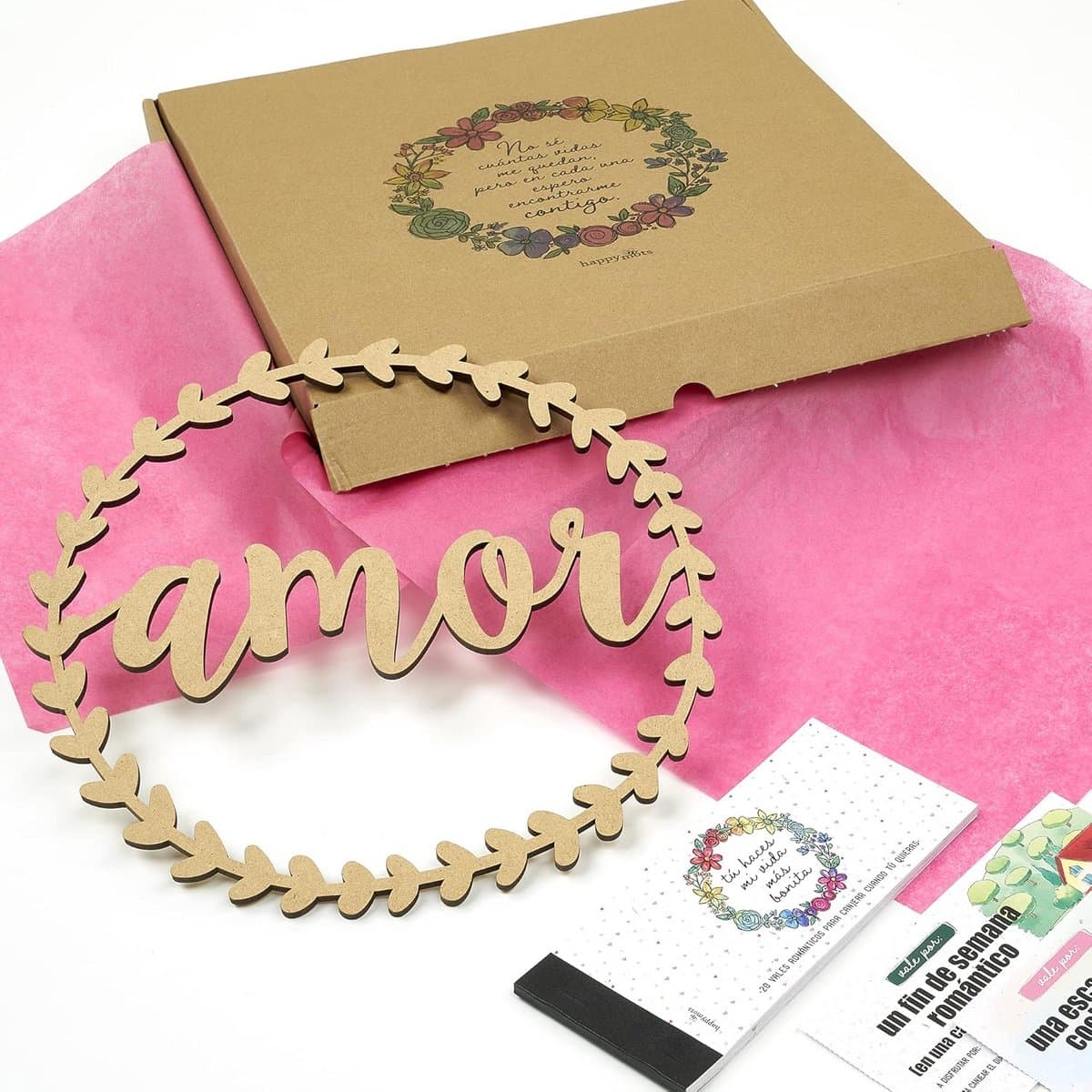 Valentijn Cadeauset - Romantisch Geschenk - Liefde Vieren - Met 20 Romantische Vouchers - 33 cm Krans - Niet Van Toepassing — afbeelding 1