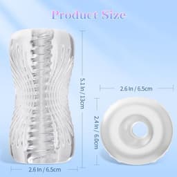 Daity Masturbator voor Mannen - Pocket Pussy & Masturbatiehuls, 3D Realistische Textuur, TPE Stroker met Spiraal Tunnel, Penis Trainer, Herbruikbaar Seksspeeltje voor Volwassenen (Transparant) — thumbnail 2
