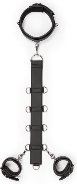 EasyToys - Bondage Harnas - Halsband met Handboeien - Stevig Kunstleer - Bondageset - Bondage Set - BDSM Set - Bondage - Sex Toys voor Vrouwen en Mannen - Handboeien Seks - Zwart — thumbnail 5