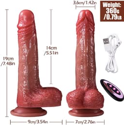 stotende en intens trillende - thrusting dildo. USB oplaadbaar - remote control - BIGGY — thumbnail 1