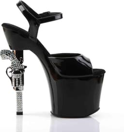 Pleaser - REVOLVER-709 Sandaal met enkelband, Paaldans schoenen - Paaldans schoenen - 41 Shoes - Zwart — thumbnail 5