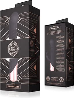 Rosy Gold - Rabbit Vibrator Met Stootfunctie - Zwart — thumbnail 2