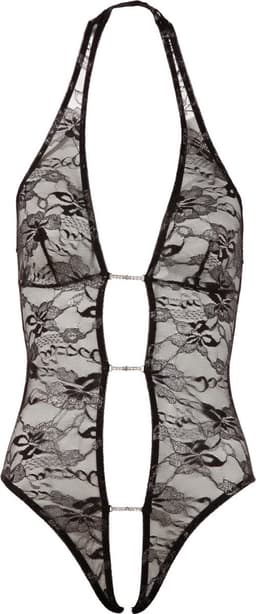 Abierta Fina – Sexy Halternek Body met Open Voorzijde voor  Avonturen – Maat S - Zwart — thumbnail 1