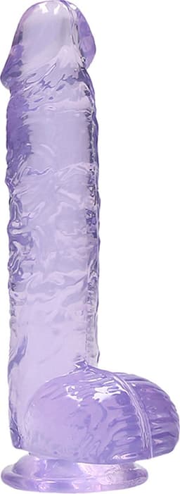 Handful Crystal Clear Transparante Dildo Paars Beginners Dildo Small Invoerdiepte 12 cm Totale Lengte 15 cm — thumbnail 1