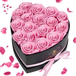 17 Stuks Cadeauset met Echte Gestoofde Rozen - Eeuwige Bloem in Hartvorm voor Vrouwen — thumbnail 1