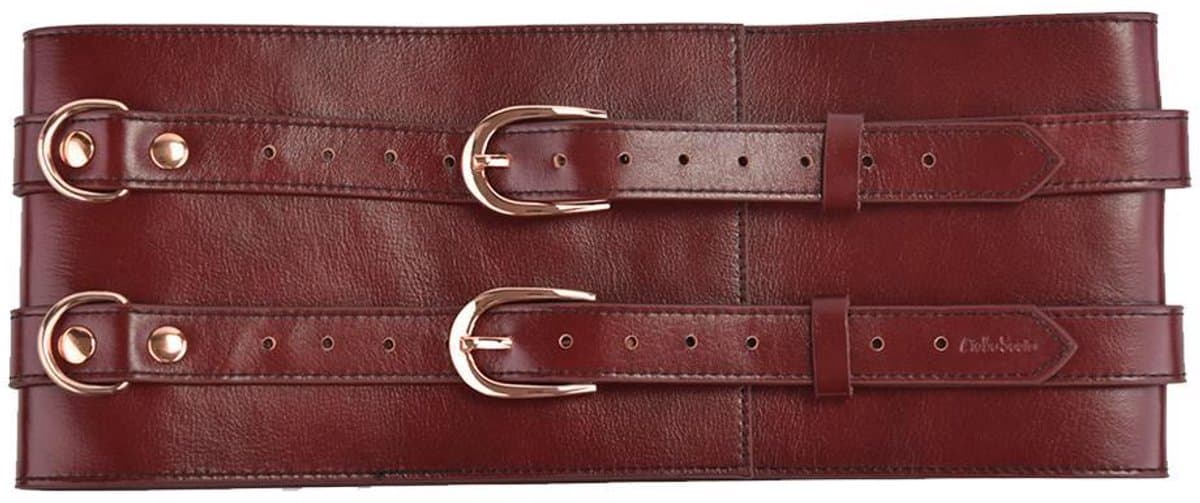 Liebe Seele - Wine Red - Luxe En Exclusieve Lederen Taille Bondagecorset - Corsetriem - wijnrood — afbeelding 1