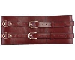 Liebe Seele - Wine Red - Luxe En Exclusieve Lederen Taille Bondagecorset - Corsetriem - wijnrood
