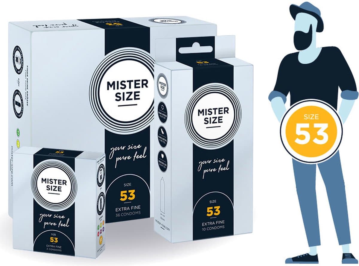 MISTER SIZE 53 Ultra Dunne M condooms (36 pack) — afbeelding 1