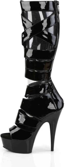 EU 39 = US 9 | DELIGHT-600-49 | 6 Heel, 1 3/4 PF Knee High Gladiator Boot, Back Zip — thumbnail 3