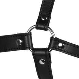 Shots - Ouch! Head Harness met Spider Gag en Neushaken - Zwart — thumbnail 3