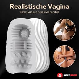 Quick Relief Egg Stroker™ - Masturbator ei - Pocket Pussy - Aftrek Eitje - Sex Toy voor Mannen - Wit — thumbnail 3