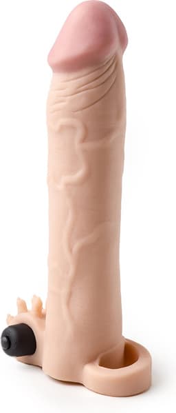 Vibrerende Penis Sleeve die echt aanvoelt - 19 cm - beige — thumbnail 4