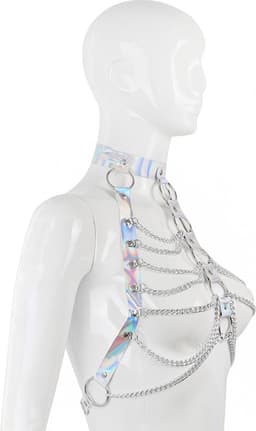 Fixxx - Kettingen Top - Lakleer - One Size - Reflection - Zilver — thumbnail 2
