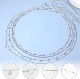 NTHProducts - Adjustable Belly Chain - 4 Stuks - Elegante Body Chain - Zilver - Trendy Tailleketting - Voor Feestjes en Avonden - Modieuze Accessoire — thumbnail 5