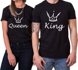 Katoenen Partnershirt Set voor Koppels Valentijnsdag T-shirts — thumbnail 1