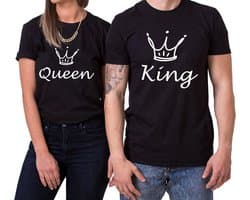 Katoenen Partnershirt Set voor Koppels Valentijnsdag T-shirts