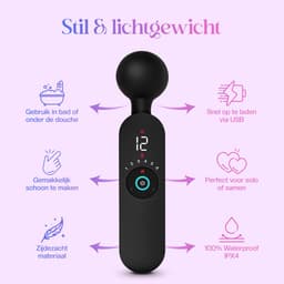 Flowa® Naya – Magic Wand - Vibrator voor Vrouwen - Krachtige Clitoris Satisfyer - 72 Standen - Fluisterstil - Sex Toys voor Vrouwen - Cadeau voor Vrouw - Zwart — thumbnail 3