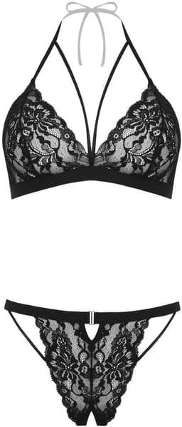 Christine le Duc - Kanten BH Setje met Open Kruis - Lingerie Erotisch - Lotte - Zwart - L — thumbnail 3