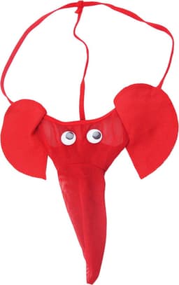 Olifant string met slurf voor mannen - rood - One size - Grappige Olifantenstring — thumbnail 2