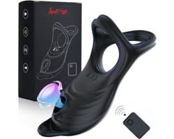 TipsToys® Vibrator Cockring - Zuig Luchtdruk Afstandsbediening Seksspeeltje voor Mannen Vrouwen