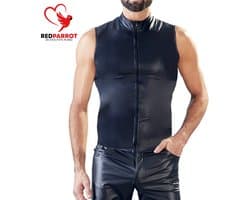 Lederen bodywarmer heren - Erotisch - BDSM Clubwear - Sexy rollenspel - Leer - Rits - Leren mannen kleding - Goede kwaliteit