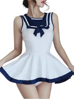 Dailygoods- Matrozen Kostuum - Sexy Lingerie - Rollenspel Outfit - Mini-Lengte Jurk - Zachte/Ademende Stof - Perfect voor Themafeesten - Sailor Outfit — thumbnail 1