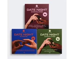 Date Night Chocolade Bundel – Lustverhogende Chocolades - 100% natuurlijk - Pure Chocolade, Matcha & Bonbons – Voor Koppels – 3 Verpakkingen