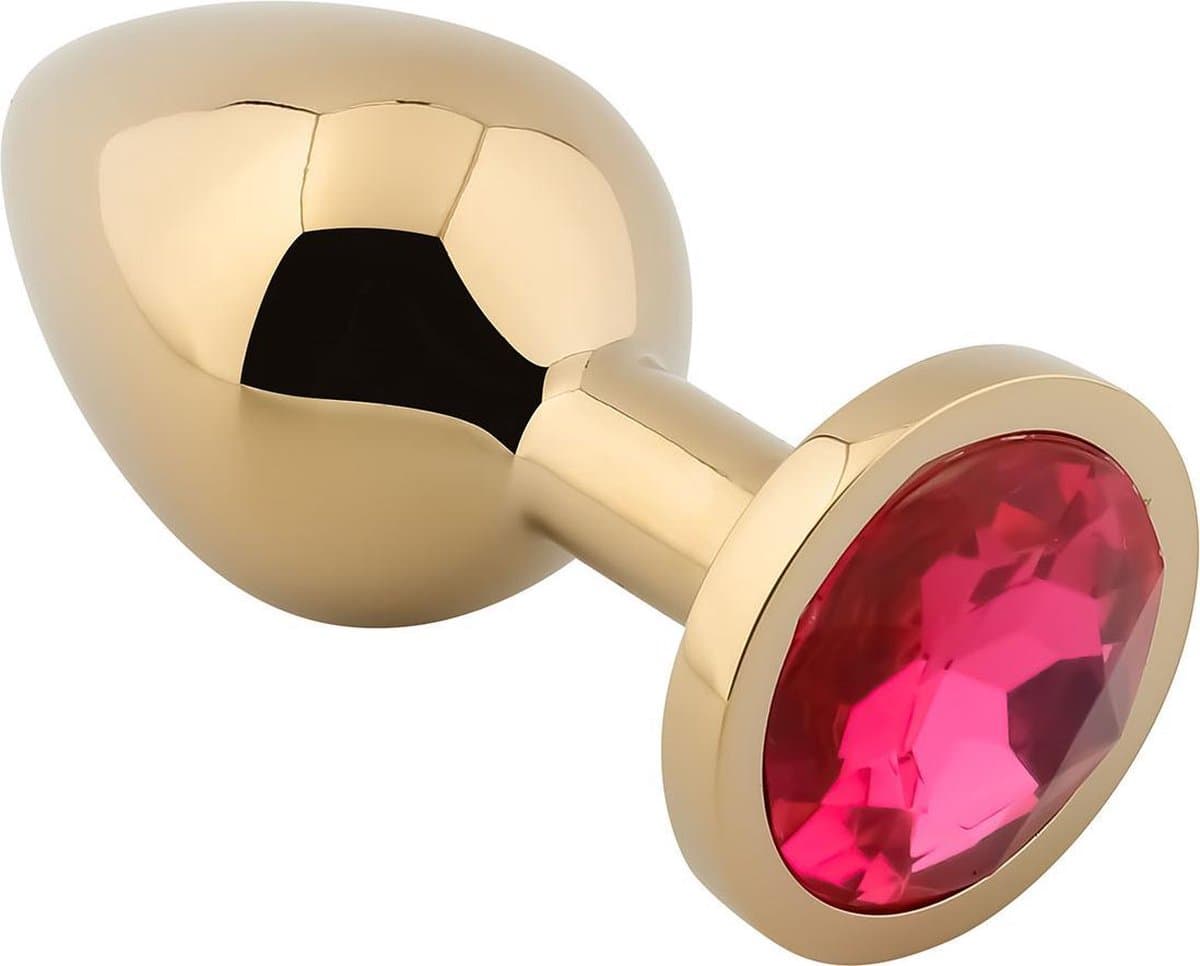 Banoch - Buttplug Aurora Hot Pink gold Medium - gouden Metalen buttplug - Diamant steen - Roze — afbeelding 1