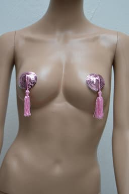 Roze Hartvormige Tepelstickers Tepel PlakkerTepelkwastjes Nipple Sticker — thumbnail 2