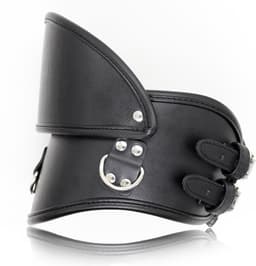 Banoch - Posture collar black extra - pu leer - zwart - bdsm — thumbnail 1