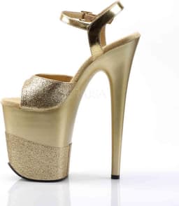 Pleaser - FLAMINGO-809-2G Sandaal met enkelband, Paaldans schoenen - Paaldans schoenen - 36 Shoes - Goudkleurig — thumbnail 3