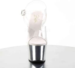 Pleaser - SKY-308 Sandaal met enkelband, Paaldans schoenen - Paaldans schoenen - 36 Shoes - Zilverkleurig — thumbnail 2