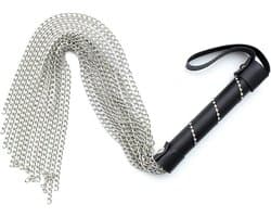 Nooitmeersaai - Metalen zweep met zwart handvat - 53 cm