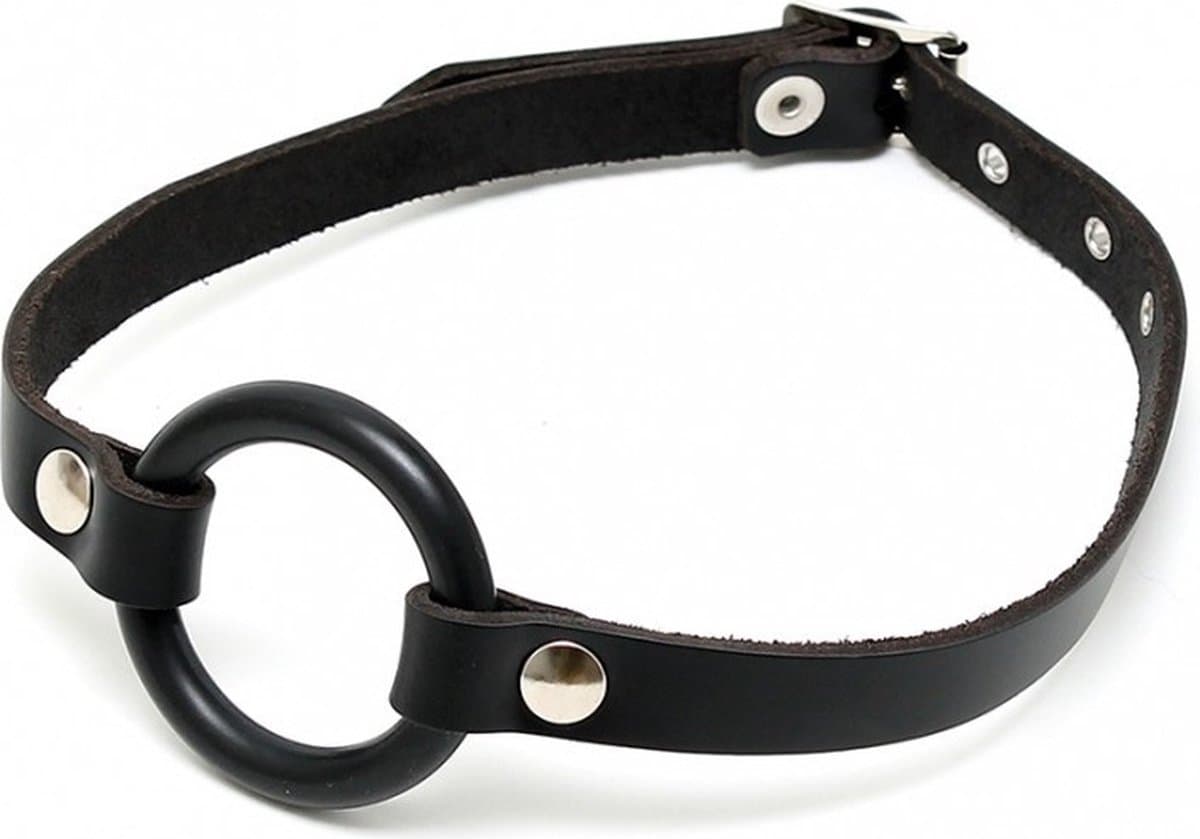 Bondage Play - leren mondknevel met O-ring — afbeelding 1